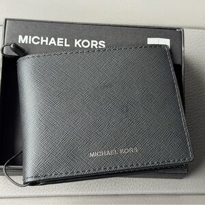 Michael Kors Charcoal Leather Card Holder
